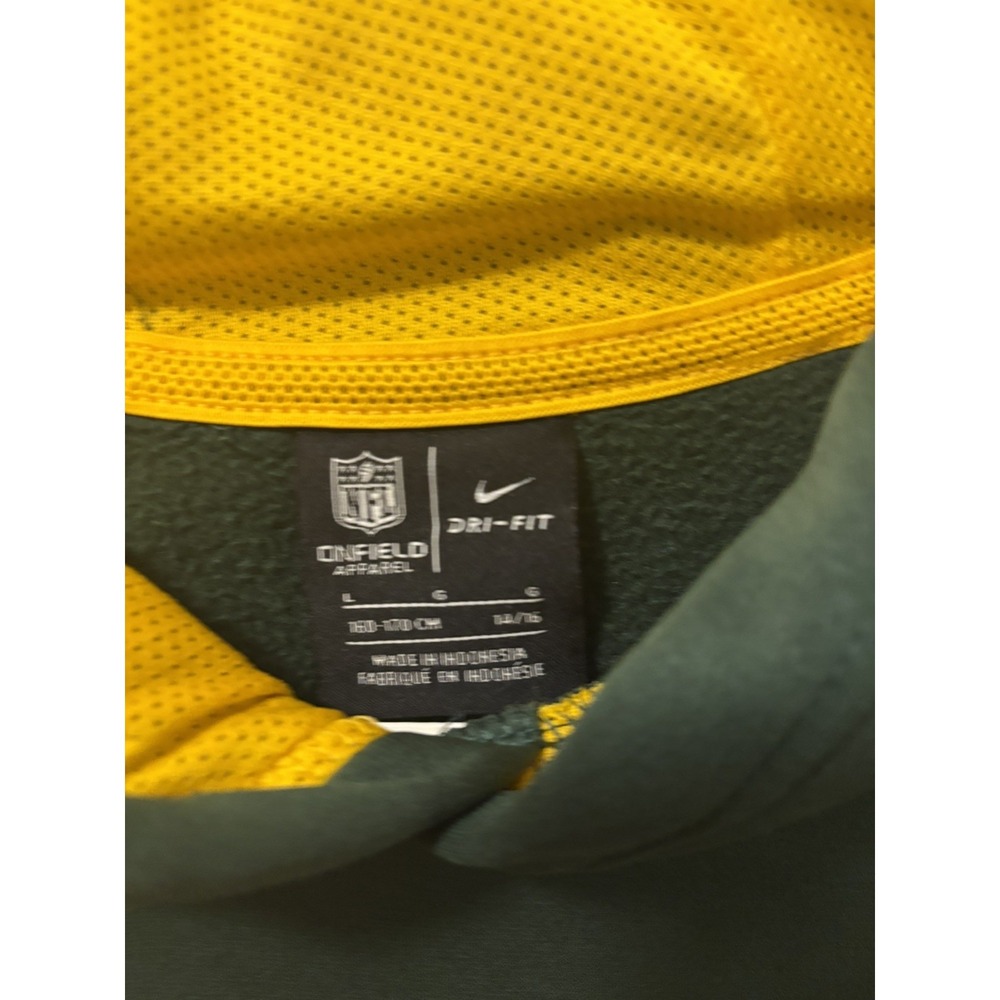 GREEN BAY PACKERS NIKE ON FIELD PULLOVER HOODIE SWEATSHIRT Sz 14/16 DRI FIT NFL - Picture 4 of 5